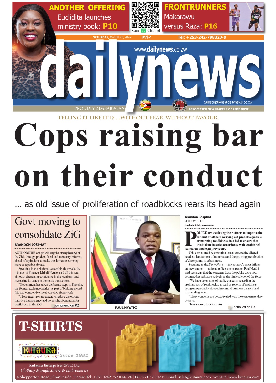 Saturday 28 March 2026